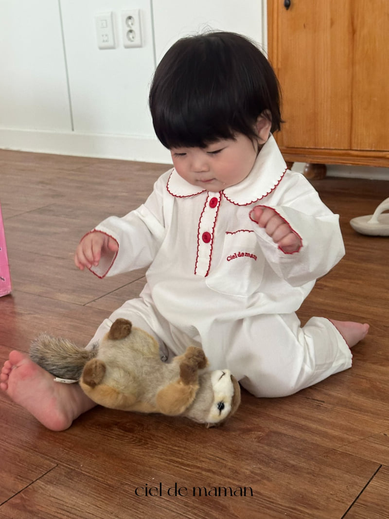 Ciel De Maman - Korean Baby Fashion - #babyootd - Point Collar Pajama (Bebe) - 7