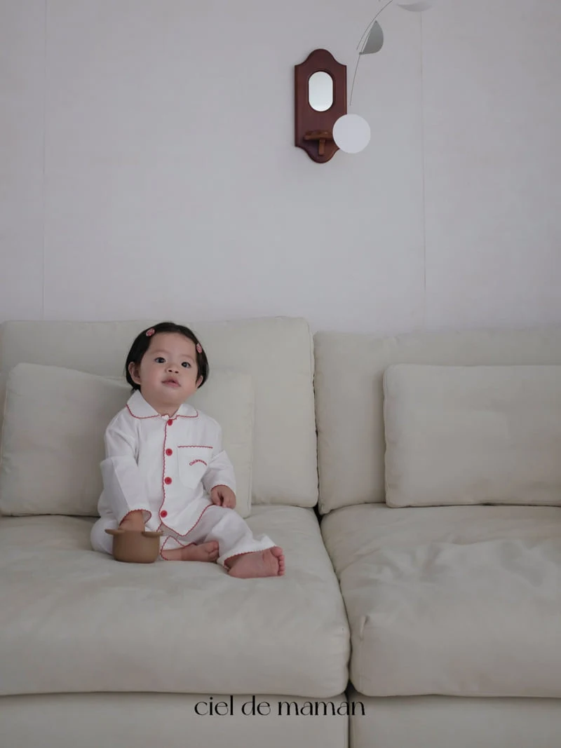 Ciel De Maman - Korean Baby Fashion - #babyootd - Point Collar Pajama (Kids) - 6