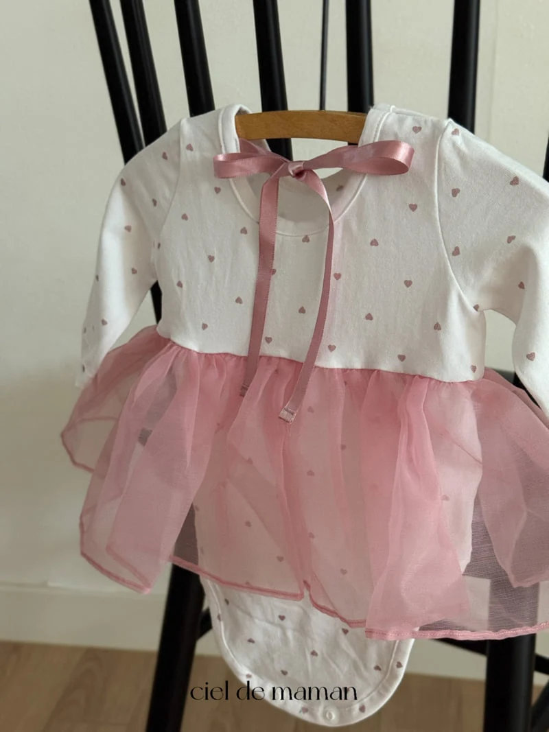 Ciel De Maman - Korean Baby Fashion - #babyootd - Heart Chiffon OPS Suit - 4