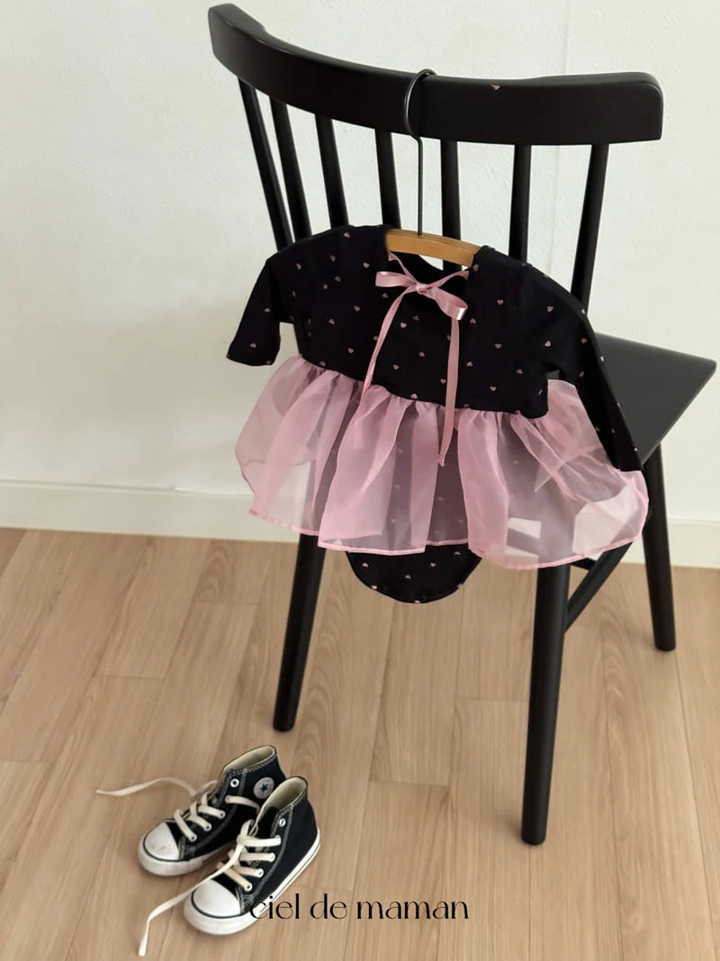 Ciel De Maman - Korean Baby Fashion - #babyoutfit - Heart Chiffon OPS Suit - 5