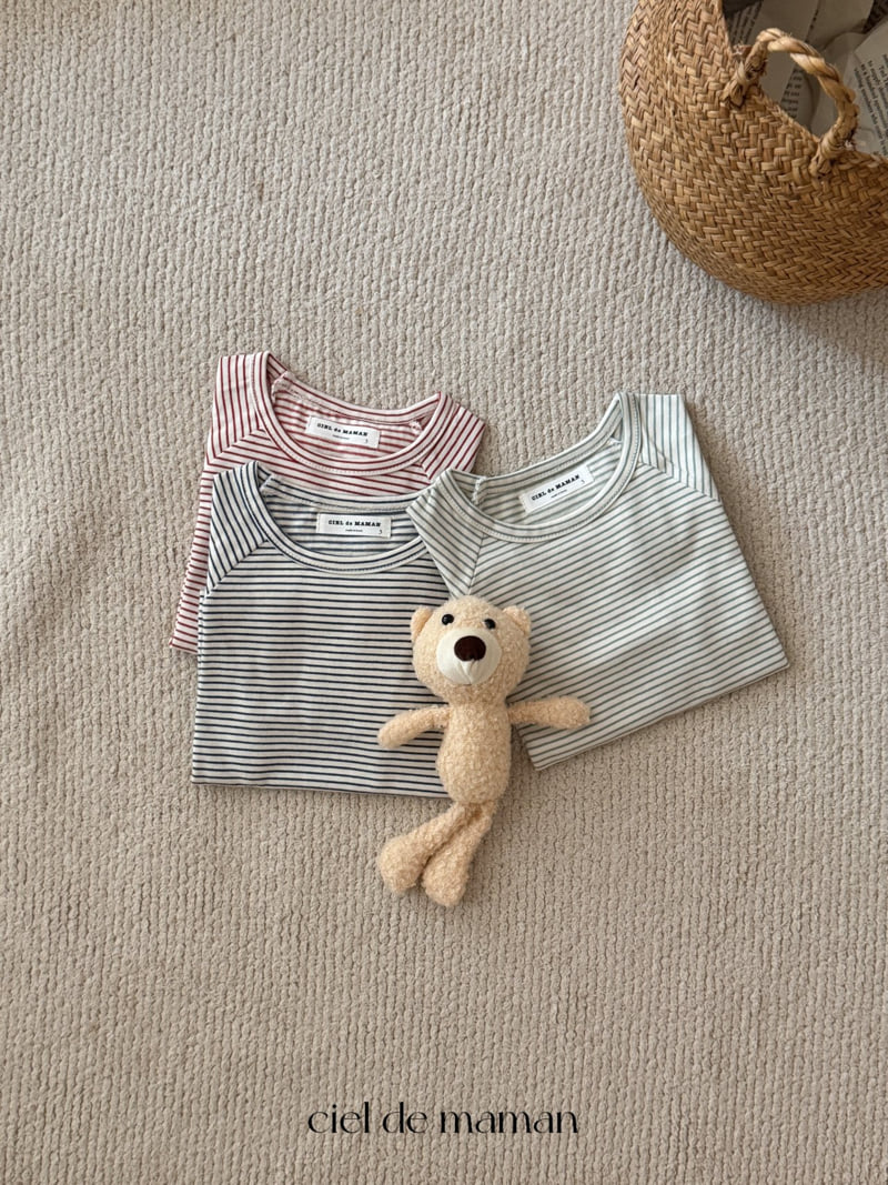 Ciel De Maman - Korean Baby Fashion - #babyoutfit - Slim Stripe Tee