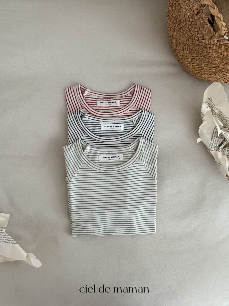 Ciel De Maman - Korean Baby Fashion - #babyoutfit - Slim Stripe Tee - 2