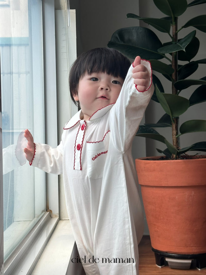 Ciel De Maman - Korean Baby Fashion - #babyoutfit - Point Collar Pajama (Bebe) - 8