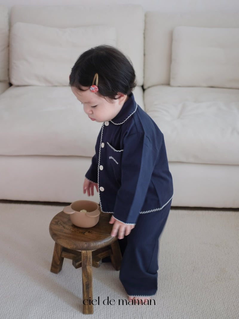 Ciel De Maman - Korean Baby Fashion - #babyoutfit - Point Collar Pajama (Kids) - 7