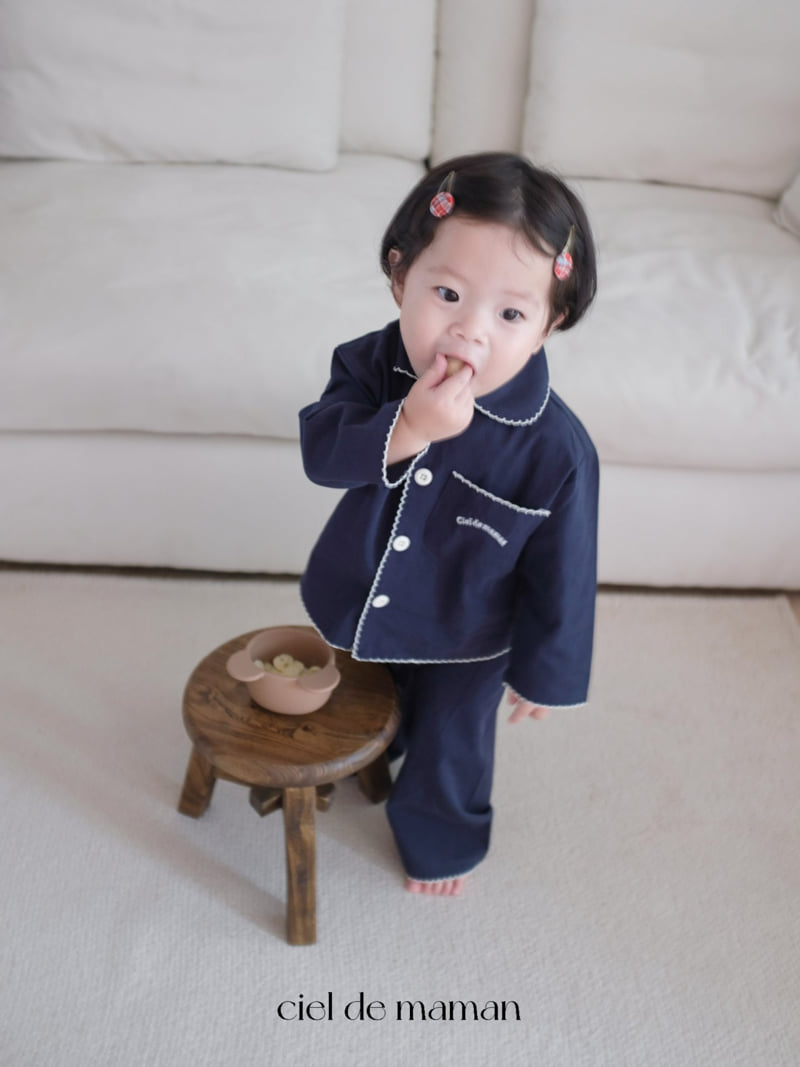 Ciel De Maman - Korean Baby Fashion - #babyoutfit - Point Collar Pajama (Kids) - 8
