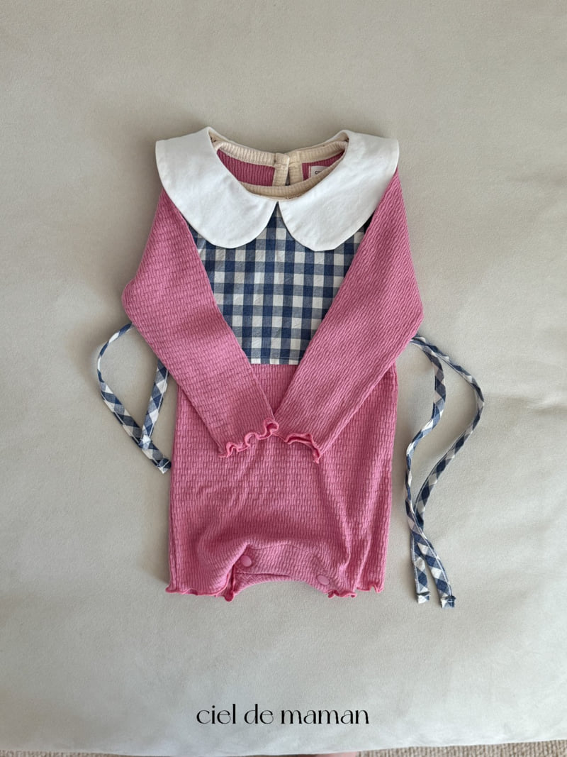 Ciel De Maman - Korean Baby Fashion - #babywear - Collar Check Bib - 5