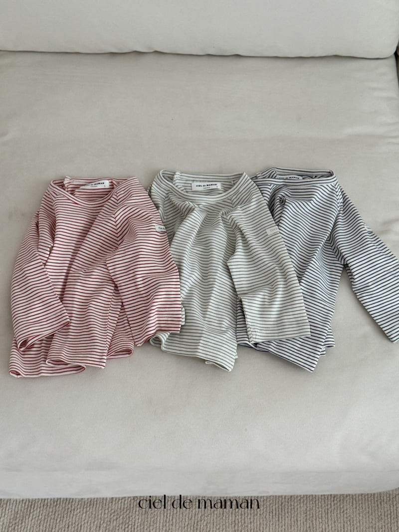 Ciel De Maman - Korean Baby Fashion - #babywear - Slim Stripe Tee - 3