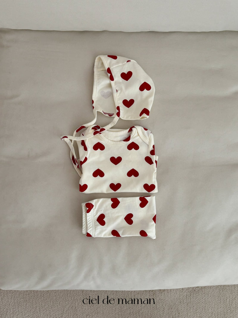 Ciel De Maman - Korean Baby Fashion - #babywear - Red Heart Suit