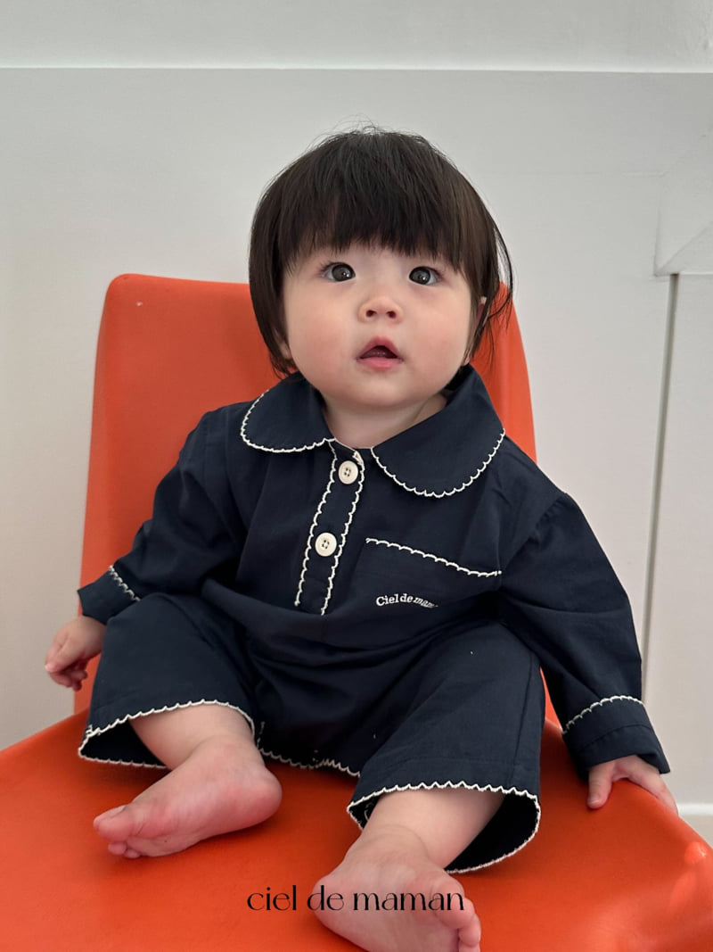 Ciel De Maman - Korean Baby Fashion - #babywear - Point Collar Pajama (Bebe) - 10