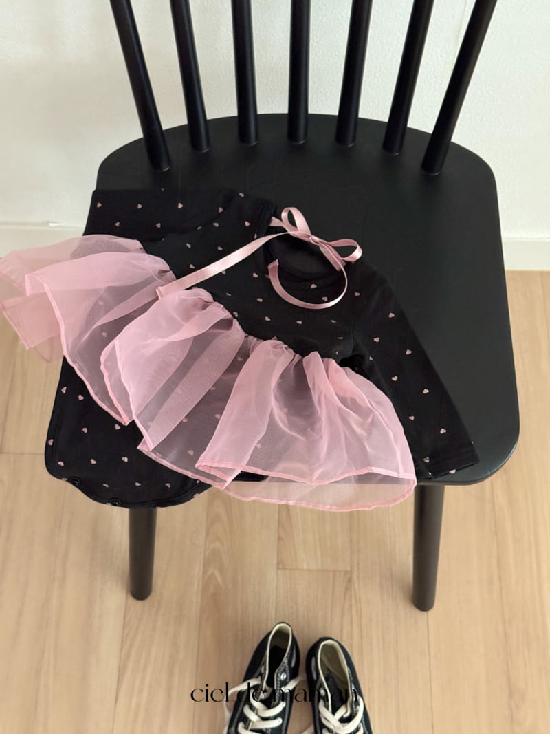Ciel De Maman - Korean Baby Fashion - #onlinebabyboutique - Heart Chiffon OPS Suit - 7