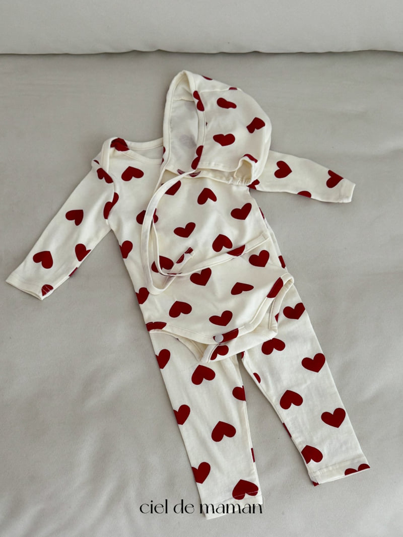 Ciel De Maman - Korean Baby Fashion - #onlinebabyboutique - Red Heart Suit - 2