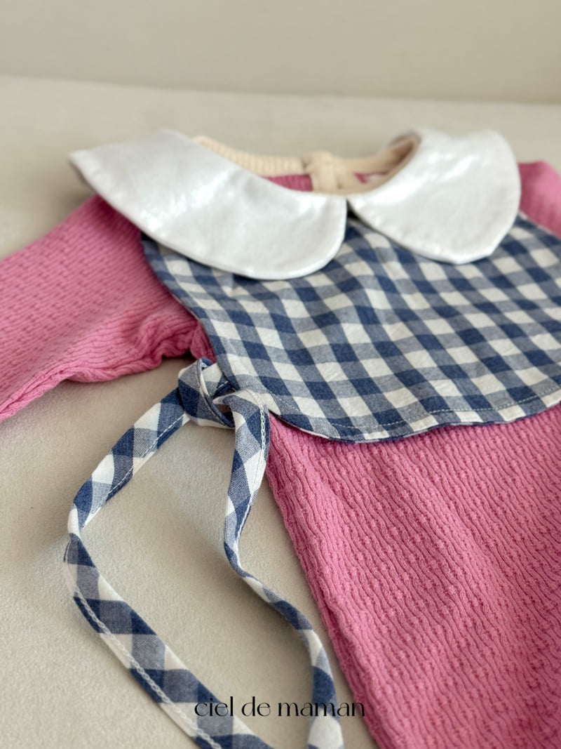 Ciel De Maman - Korean Baby Fashion - #onlinebabyshop - Collar Check Bib - 7