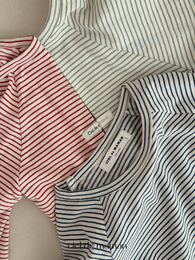 Ciel De Maman - Korean Baby Fashion - #onlinebabyshop - Slim Stripe Tee - 5