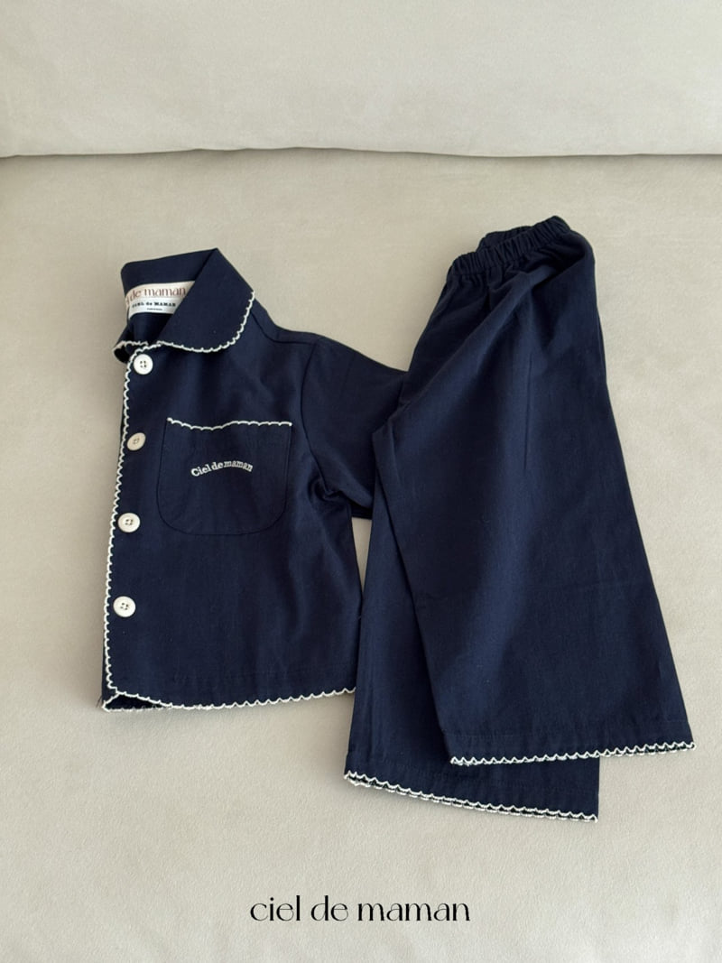 Ciel De Maman - Korean Women Fashion - #restrostyle - Point Collar Pajama (Adult) - 2