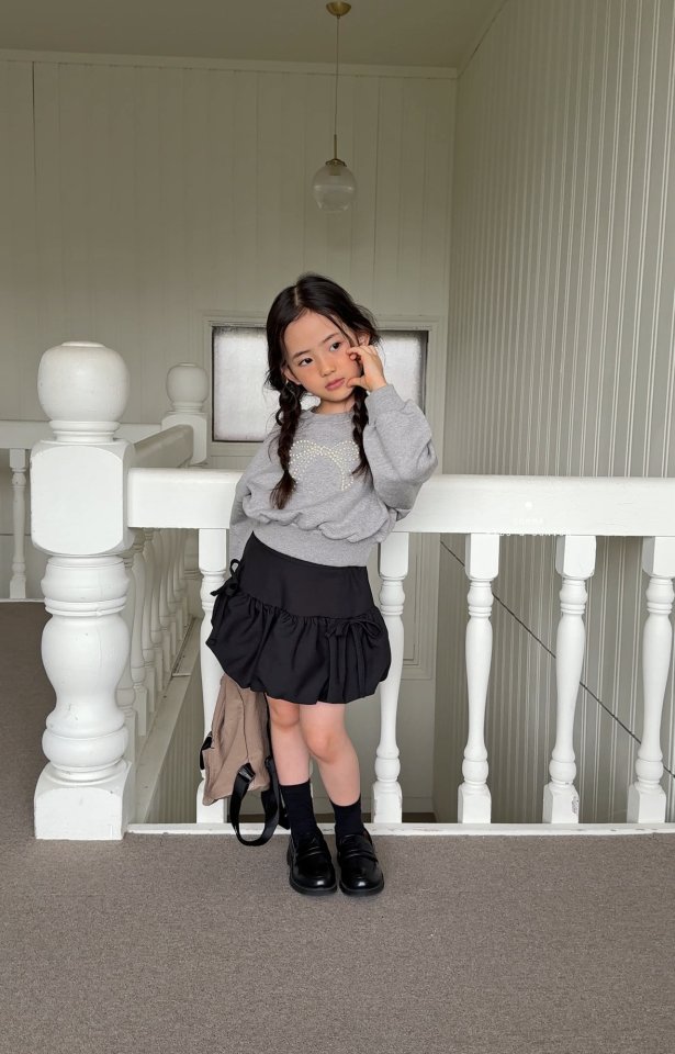 Comma - Korean Children Fashion - #Kfashion4kids - Pearl Ribbon Sweatshirt - 8