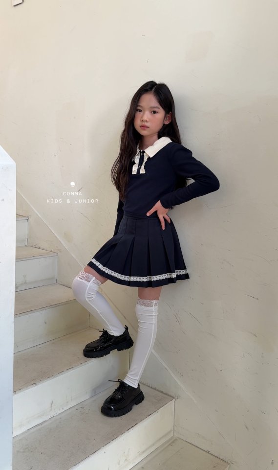 Comma - Korean Children Fashion - #Kfashion4kids - Lace Pleated Skirt - 3
