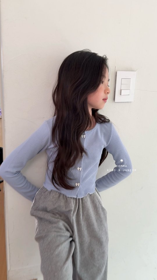 Comma - Korean Children Fashion - #Kfashion4kids - Ribbon Cardigan
