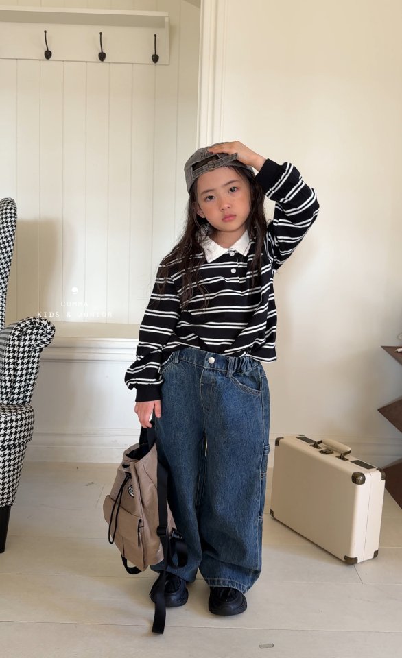 Comma - Korean Children Fashion - #kidzfashiontrend - Carpenter Denim Pants - 4