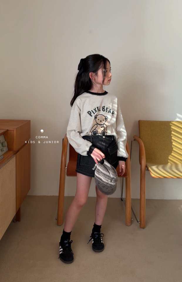 Comma - Korean Children Fashion - #Kfashion4kids - Bear Contrast Tee - 8