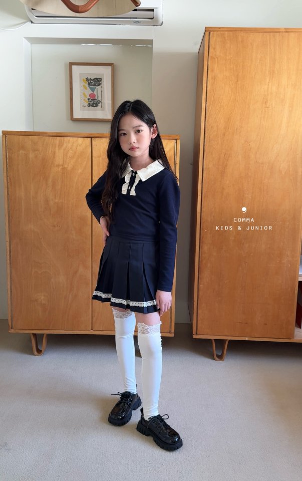 Comma - Korean Children Fashion - #childofig - Frill Collar Tee - 5