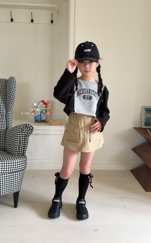 Comma - Korean Children Fashion - #childofig - Crop Contrast Tee - 11
