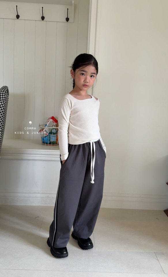 Comma - Korean Children Fashion - #childofig - Contrast Band Slacks - 8