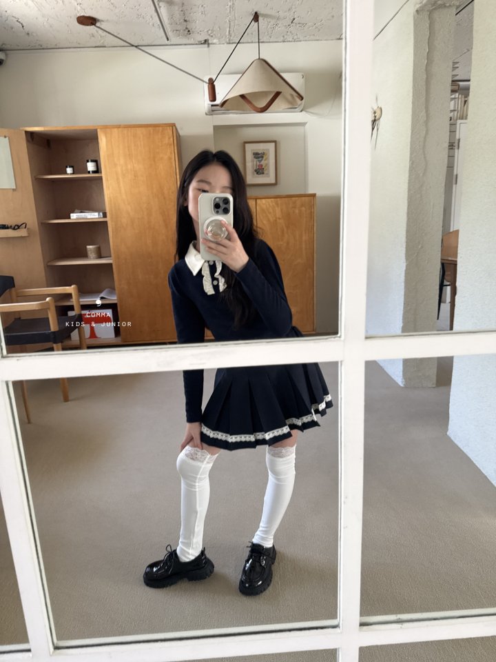 Comma - Korean Children Fashion - #childrensboutique - Frill Collar Tee - 7