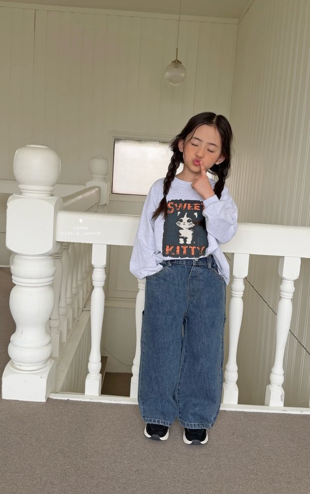 Comma - Korean Children Fashion - #childrensboutique - Sweet Cat Tee - 5