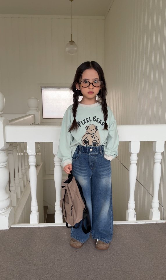 Comma - Korean Children Fashion - #childrensboutique - Bear Contrast Tee