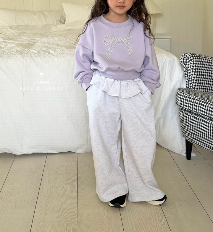 Comma - Korean Children Fashion - #designkidswear - Pearl Ribbon Sweatshirt - 2