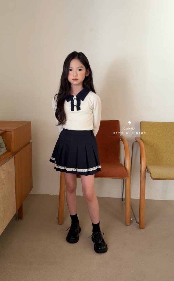 Comma - Korean Children Fashion - #discoveringself - Frill Collar Tee - 9