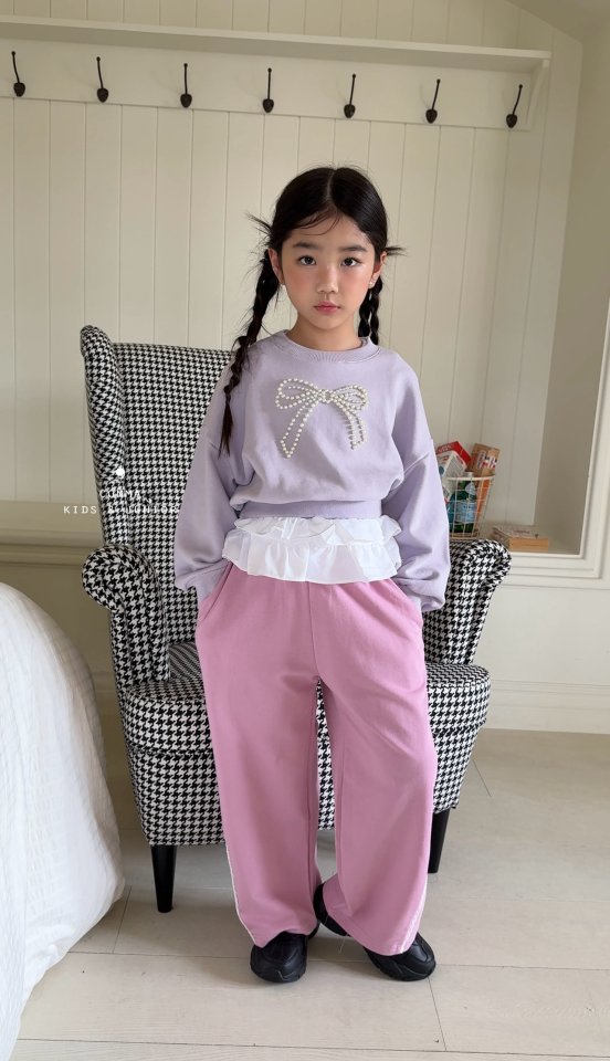 Comma - Korean Children Fashion - #discoveringself - Pearl Ribbon Sweatshirt - 3