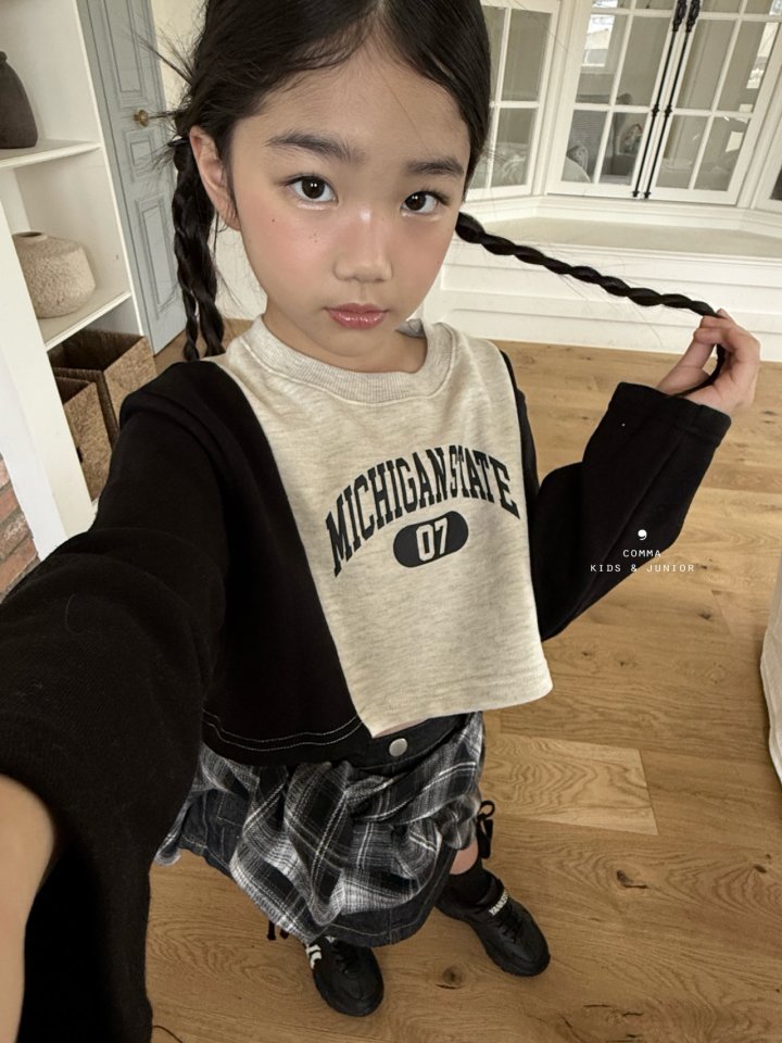 Comma - Korean Children Fashion - #discoveringself - Crop Contrast Tee