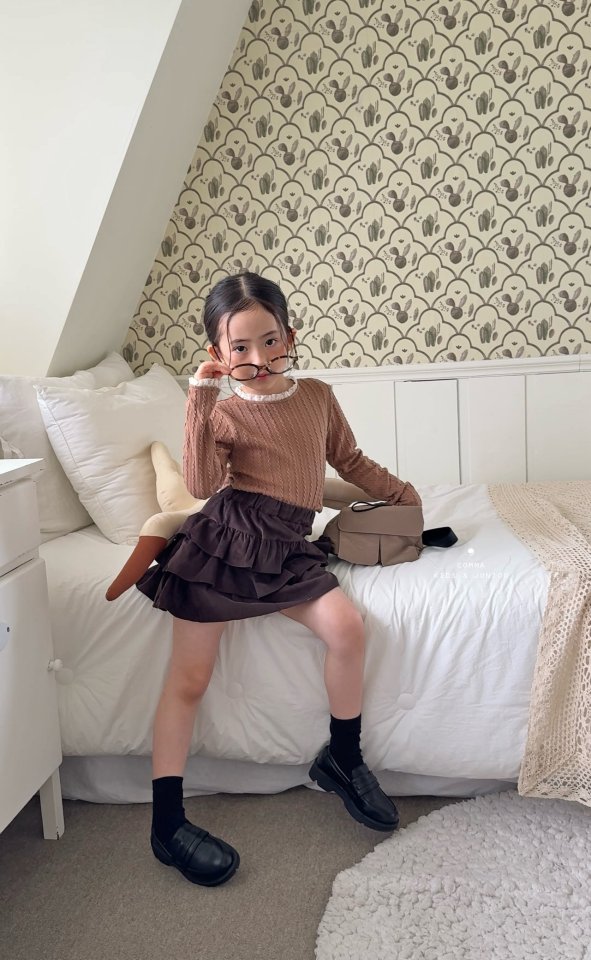 Comma - Korean Children Fashion - #discoveringself - Cable Lace Tee - 2