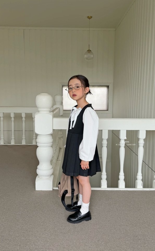 Comma - Korean Children Fashion - #discoveringself - Button Pleated One-piece - 12