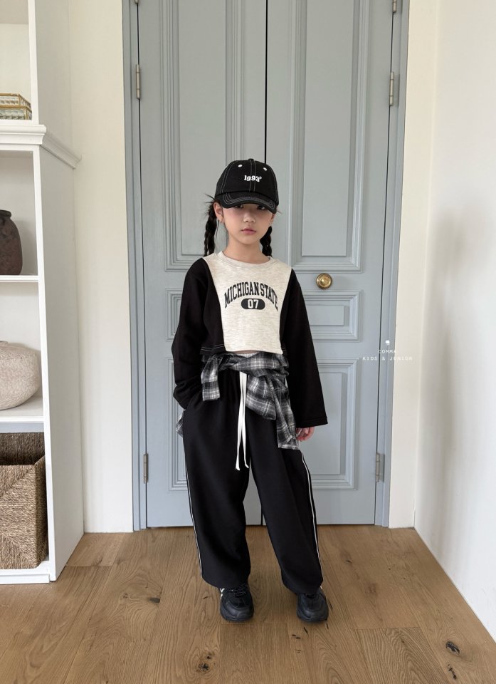 Comma - Korean Children Fashion - #fashionkids - Crop Contrast Tee - 2