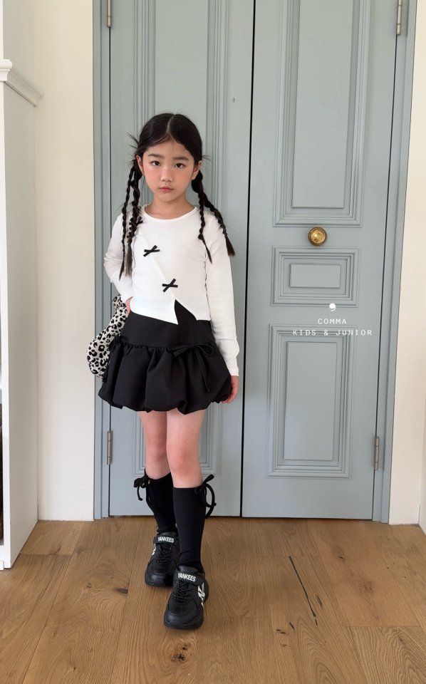 Comma - Korean Children Fashion - #fashionkids - Diagonal Ribbon Tee