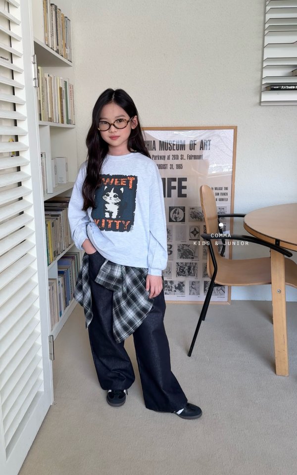Comma - Korean Children Fashion - #fashionkids - Sweet Cat Tee - 8
