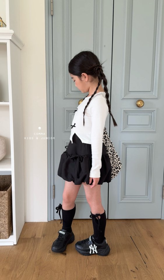 Comma - Korean Children Fashion - #kidsshorts - Diagonal Ribbon Tee - 2