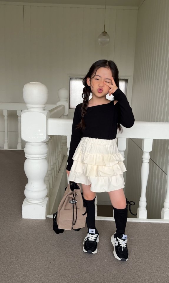 Comma - Korean Children Fashion - #kidsshorts - Corduroy Tiered Skirt - 6