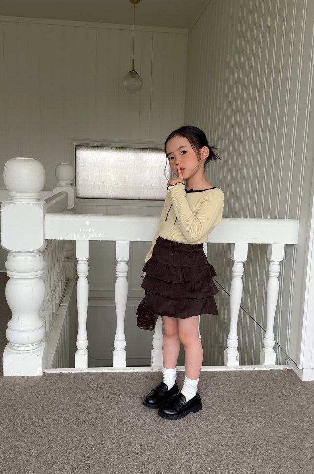 Comma - Korean Children Fashion - #kidsshorts - Flower Contrast Tee - 11