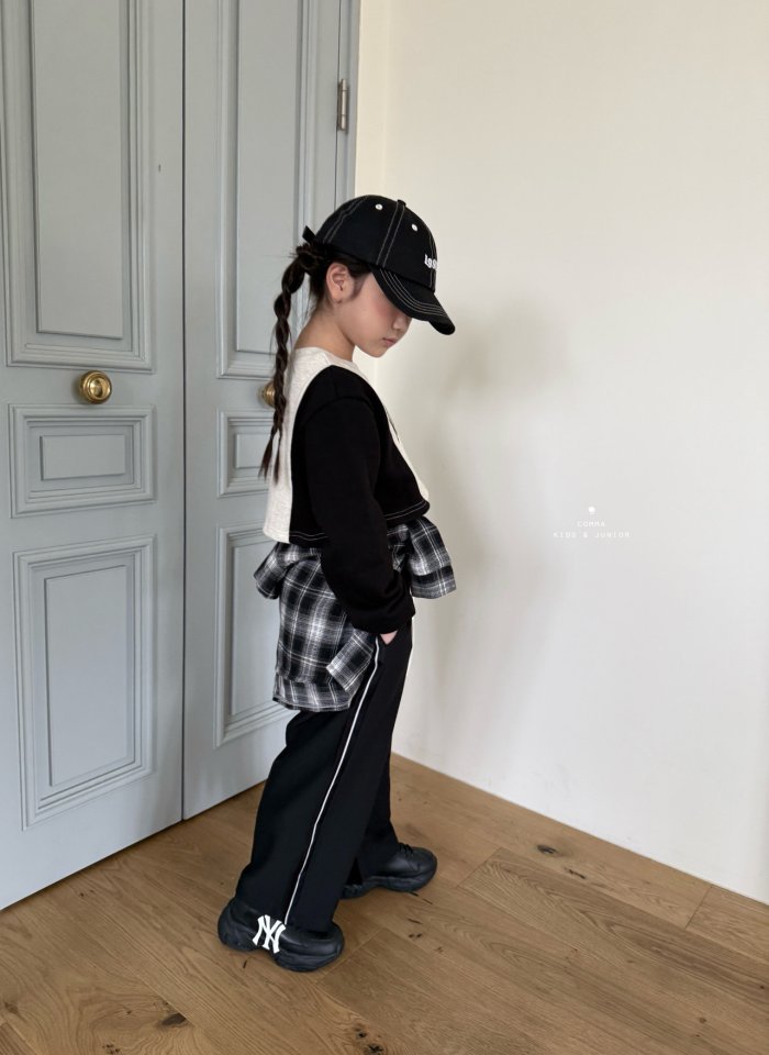 Comma - Korean Children Fashion - #kidsshorts - Crop Contrast Tee - 4