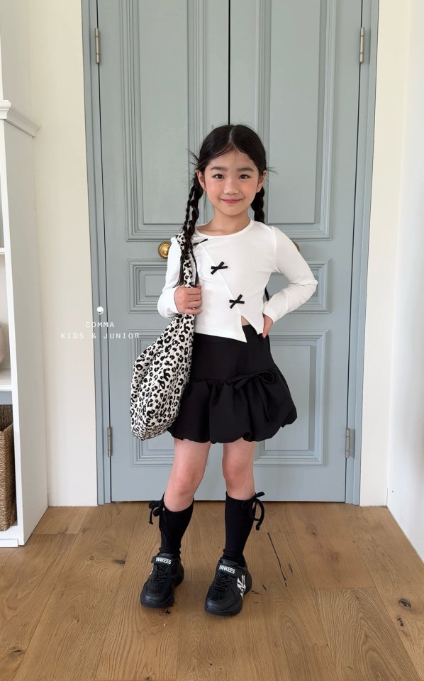 Comma - Korean Children Fashion - #kidsstore - Diagonal Ribbon Tee - 3