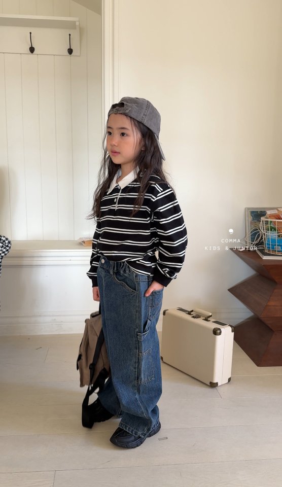 Comma - Korean Children Fashion - #kidsstore - Carpenter Denim Pants - 2