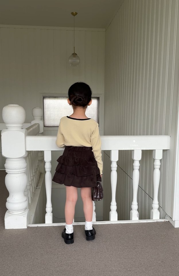 Comma - Korean Children Fashion - #kidsstore - Flower Contrast Tee - 12