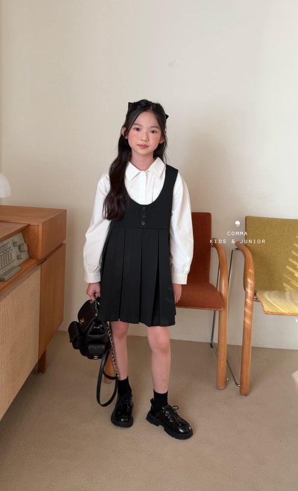 Comma - Korean Children Fashion - #kidsstore - Button Pleated One-piece
