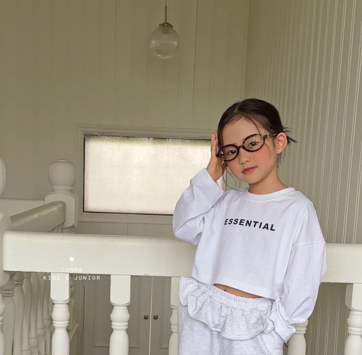 Comma - Korean Children Fashion - #kidzfashiontrend - Single Line Print Tee