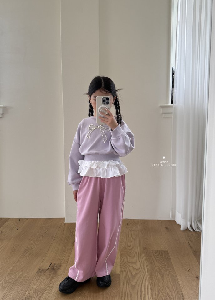 Comma - Korean Children Fashion - #kidzfashiontrend - Pearl Ribbon Sweatshirt - 7