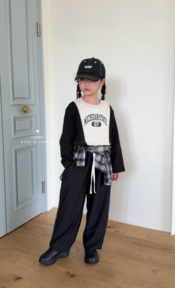 Comma - Korean Children Fashion - #kidzfashiontrend - Crop Contrast Tee - 5