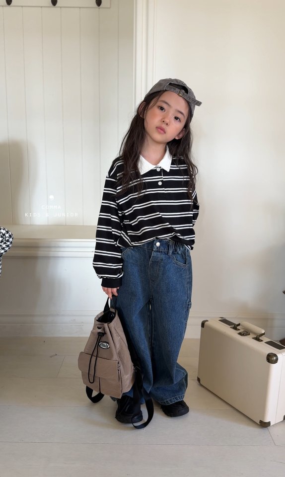 Comma - Korean Children Fashion - #kidzfashiontrend - Carpenter Denim Pants - 3